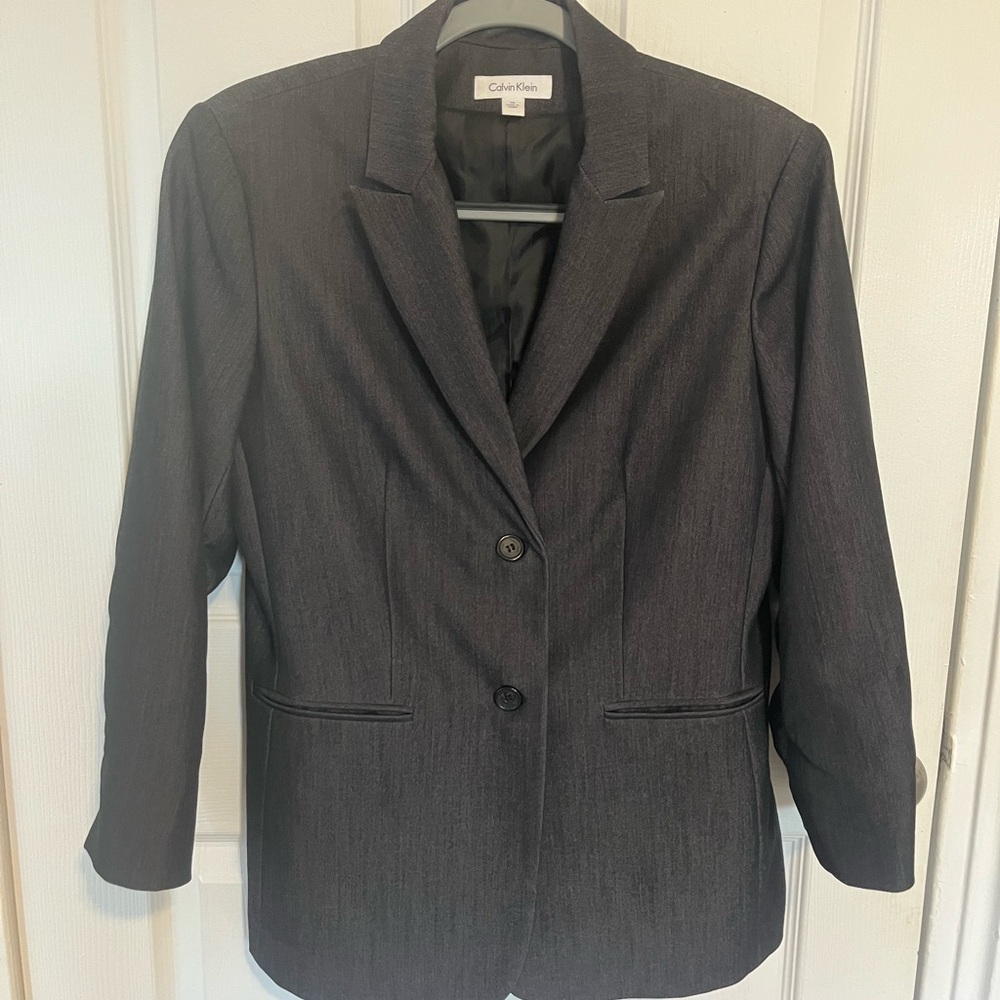 Calvin Klein Charcoal Gray Women's Blazer